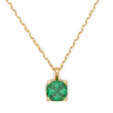 Little Luxuries Square Pendant in Green CZ