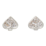 So Spade Studs in Clear & Silver