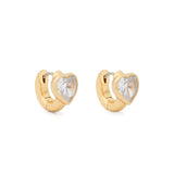 Keep Sparkling Heart Huggies in Gold & Clear