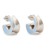 Bold Note Small Hoops in Seafoam Blue