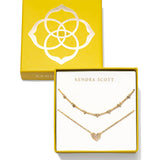 Ari & Haven Heart Necklace Gift Set in Gold