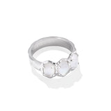 Daphne Band Ring in Silver & Ivory Mother of Pearl