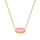 Elisa Pendant Necklace in Gold & Carnation Kyocera Opal