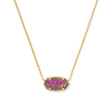 Elisa Pendant Necklace in Gold & Lab-Grown Dark Lavender Kyocera Opal