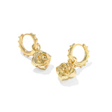 Mallory Rose Huggie Earrings in Gold & Blush Ivory Mother of Pearl