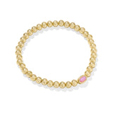 Mini Elaina Stretch Bracelet in Gold & Carnation Kyocera Opal