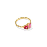 Tatum Band Ring in Gold Pink Mix