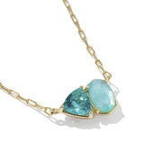 Tatum Short Pendant Necklace in Blue Mix