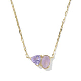 Tatum Short Pendant Necklace in Purple Mix