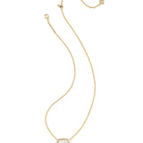 Elisa Bezel Short Pendant Necklace in Ivory Mother of Pearl