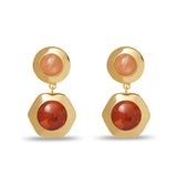 Geo Bezel Jewel Drop Clip-On Earrings in Harvest