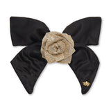 Crystal Pave Rose Bow Barrette