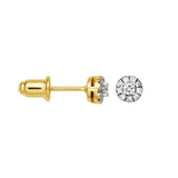 Lab Created 0.16ct tw Diamond Stud Earrings in 18k Gold Vermeil