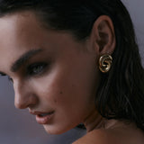 The Solstice Knot Studs in Gold