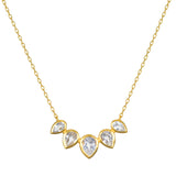 Commence with Clarity White Topaz Lotus Petal Necklace