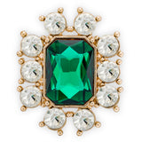 Estelle Cocktail Ring in Emerald & Clear CZ