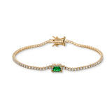 Emma Baguette Tennis Bracelet in Emerald Green