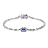 Emma Baguette Tennis Bracelet in Sapphire Blue
