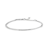 Mini Layered Chain Bracelet in Silver