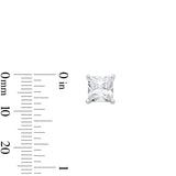 Tatum Square Studs in Silver & CZ