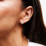 Lucy Pave Crescent with Opal Stud