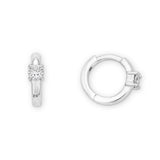 Parker 0.167 ct tw Round Lab-Grown Diamond Huggie in Rhodium