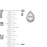 Pear Kate Studs in Clear & Silver Plating