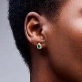 Pear Kate Studs in Emerald Green