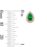 Pear Kate Studs in Emerald Green