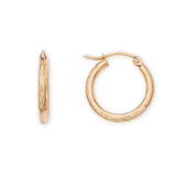 Everyday Textured 17mm 14K Solid Yellow Gold Hoops