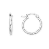 Everyday Textured 17mm 10K White Gold Hoops