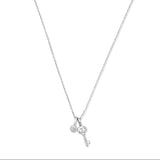 Amara Lab-Grown Diamond Accent Charm Key Pendant Necklace in Sterling Silver