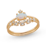 Aura Opal CZ Crown Ring