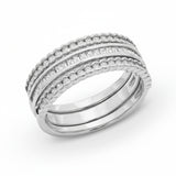 Layla Delicate Ring Stack in Silver & CZ