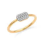 Pave CZ Dog Tag Ring in 18k Gold Plated