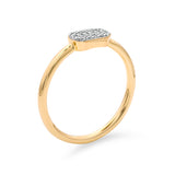 Pave CZ Dog Tag Ring in 18k Gold Plated