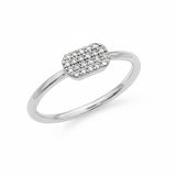 Pave CZ Dog Tag Ring in Sterling Silver