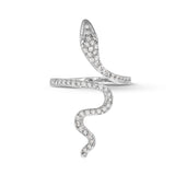 Alemany Snake Ring in Silver & Pave