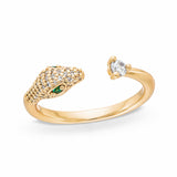 Sloat Snake Wrap Ring in Gold & Pave