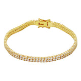 Brooke Double Row Tennis Bracelet in Gold & CZ