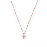 Laney Cross Necklace in 14k Rose Gold Plating