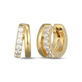 KAY x Rocksbox Lab-Grown Diamond Double-Row Split Huggie Hoop Earrings 1/5 ct tw 24K Yellow Gold Vermeil Sterling Silver