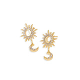 Sunlit Crescent Gold Drop Earrings