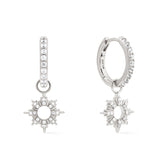Sunseeker Charm Huggie Earrings in Silver Plated