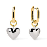 Wesley Heart Earrings in Mixed Metal