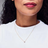 Pre-Owned Zales 1/10ct tw Bezel Diamond Pendant Necklace in 10k Yellow Gold