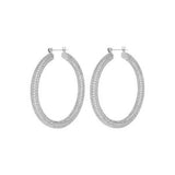 The Pave Amalfi Hoops in Silver