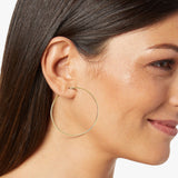 Large Petunia Hoops in Gold