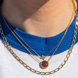 Basketball Short Pendant Necklace in Goldstone