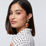 Geo Bezel Jewel Drop Clip-On Earrings in Harvest